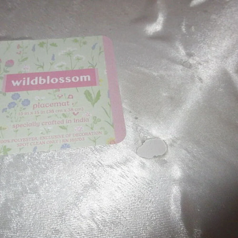 Wild Blossom Beaded Placemats Centerpiece Butterfly Flowers Round Set Of 2